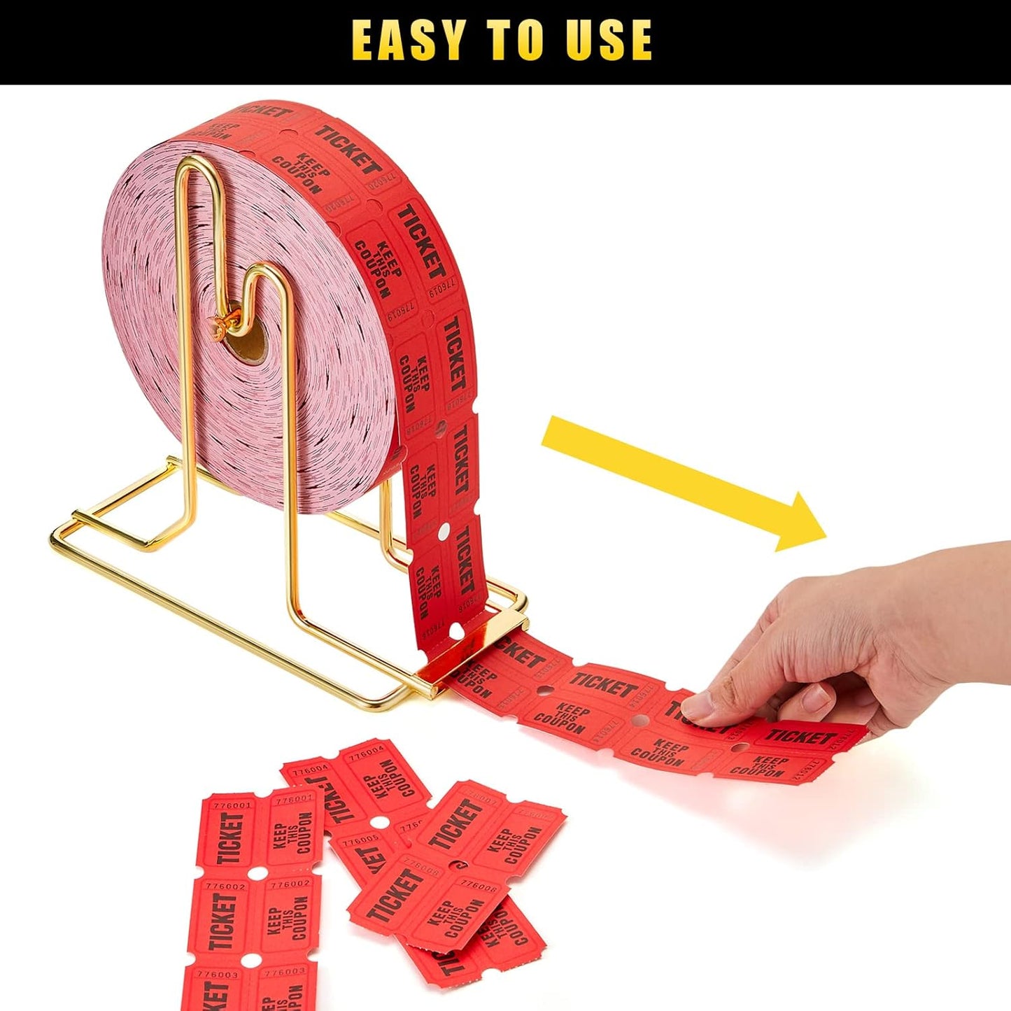 5 Pieces Raffle Ticket Dispenser Brass Ticket Roll Dispenser Raffle Drum for Single Double Roll, Sweepstakes, Charity Auctions, Trade Shows