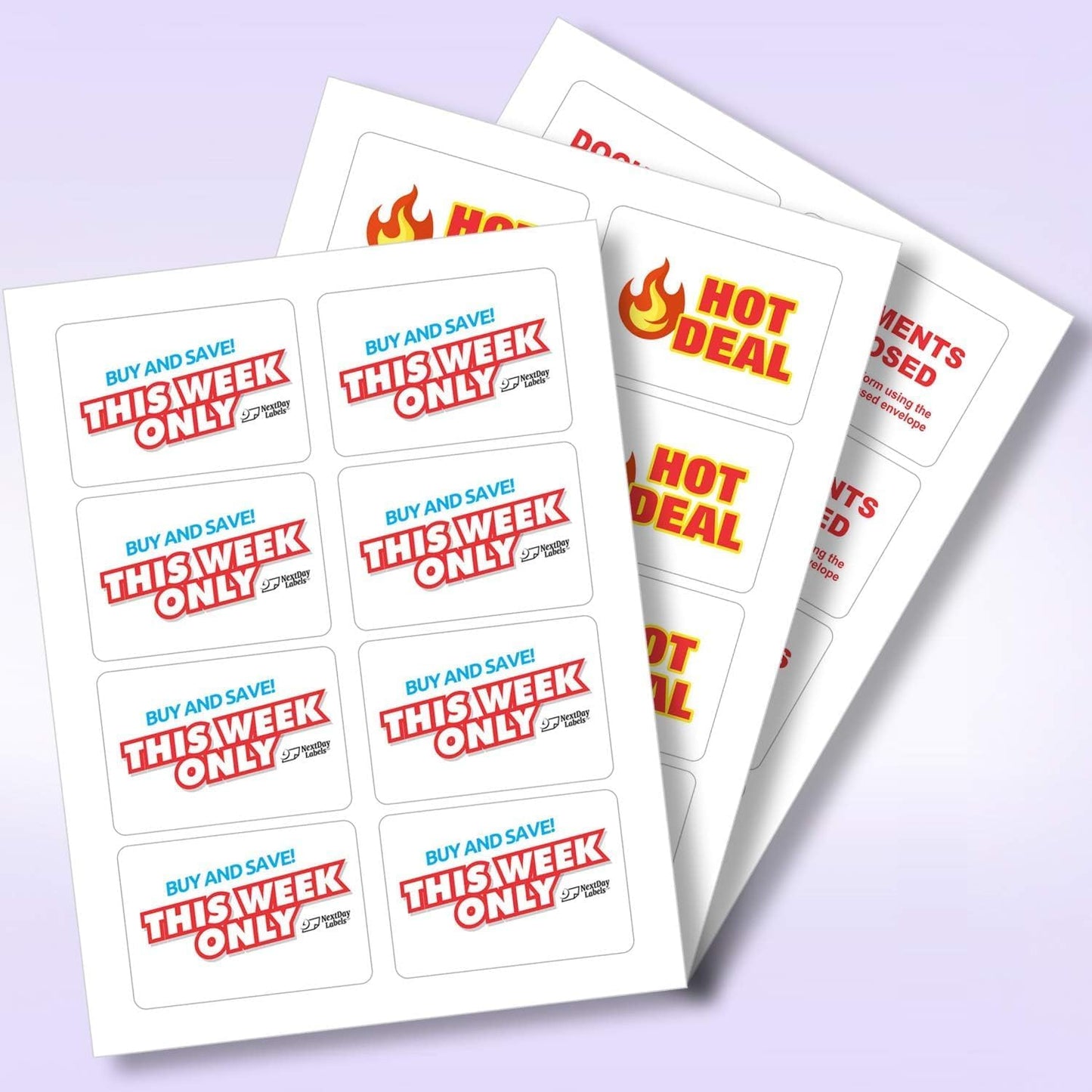 NextDayLabels – 3-3/8" x 2-1/3" Rectangular Sticker Labels for Printer - White Laser/Inkjet Printer Labels Return Address Labels Shipping Label Stickers (50 Sheets, 8 Per Sheet, 400 Labels)