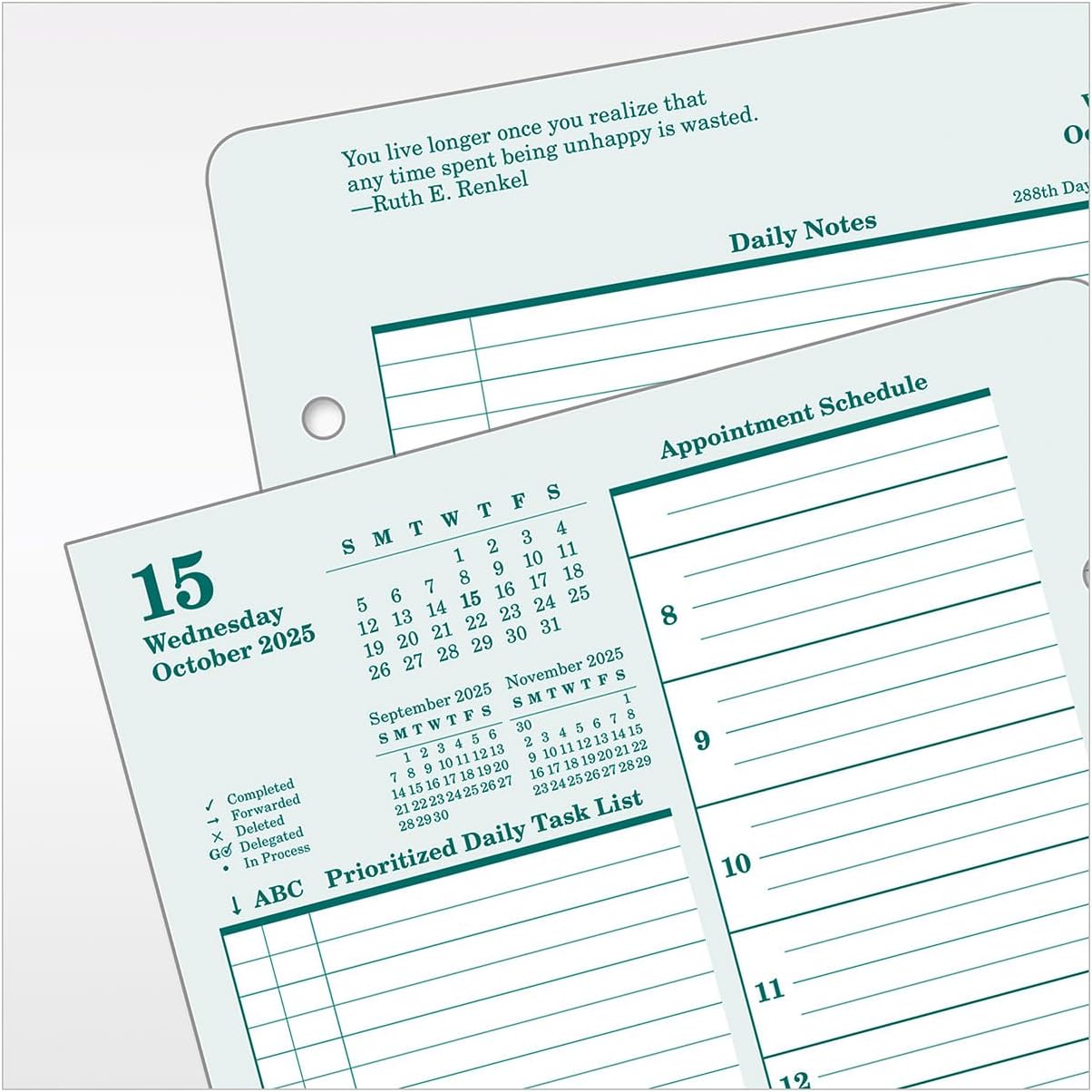 FranklinCovey - Original Two Page Per Day Ring-Bound Planner (Classic, Oct 2025 - Sep 2026)