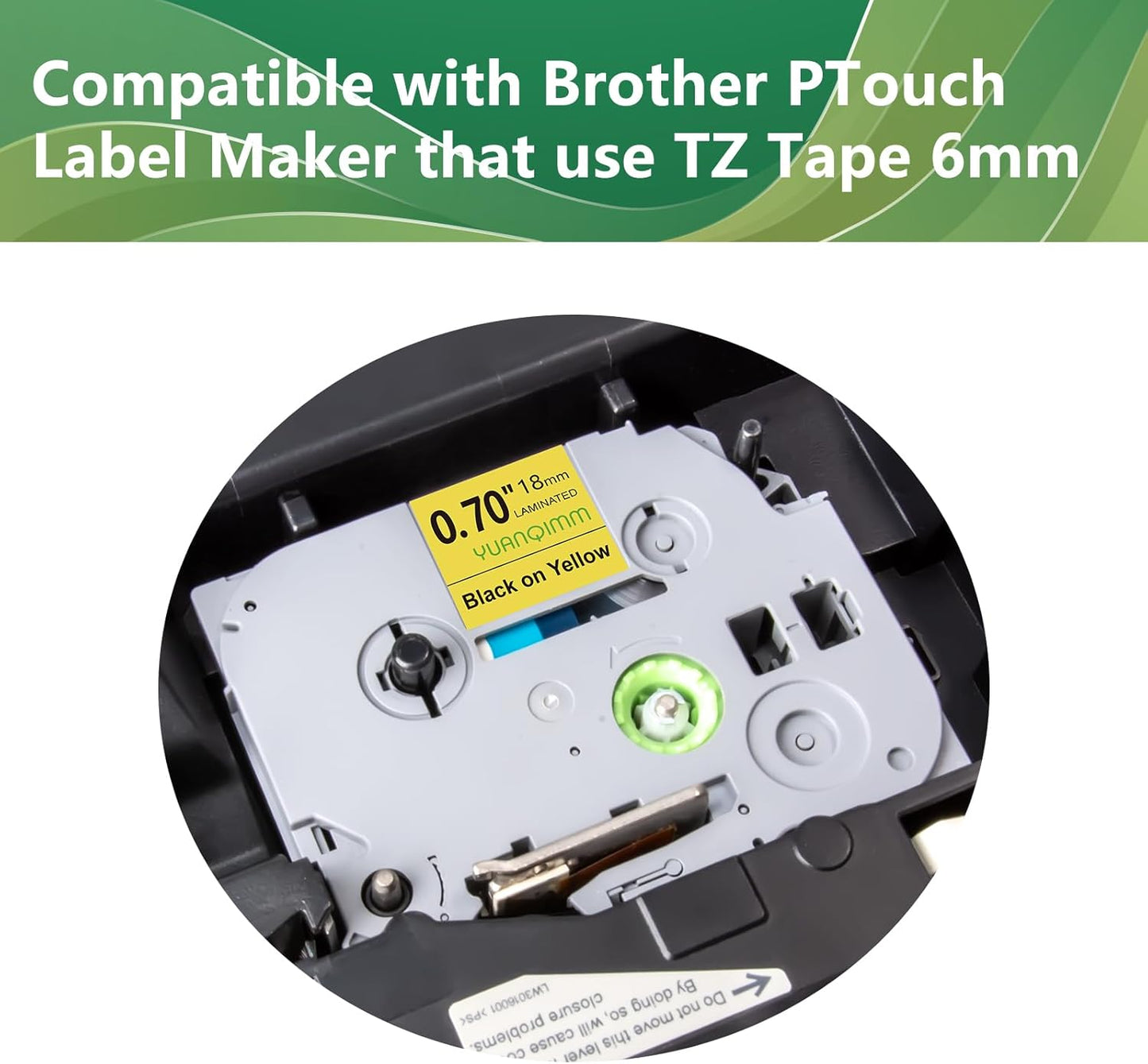 TZe-641 18mm TZe TZ Yellow Tape Compatible with Brother P Touch Label Maker Tape TZ-641 TZe641 TZ641 Label Tape 18mm 0.7 Laminated Black on Yellow for PT-D400AD PT-D610BT Printer, 3-Pack