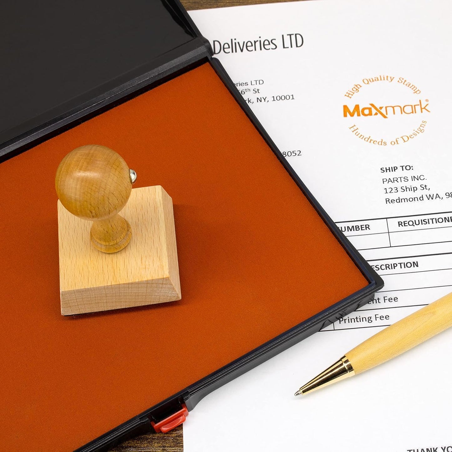 Large Premium Purple Ink Stamp Pad - 5" by 7" - Quality Felt Pad - Case with Closing snap