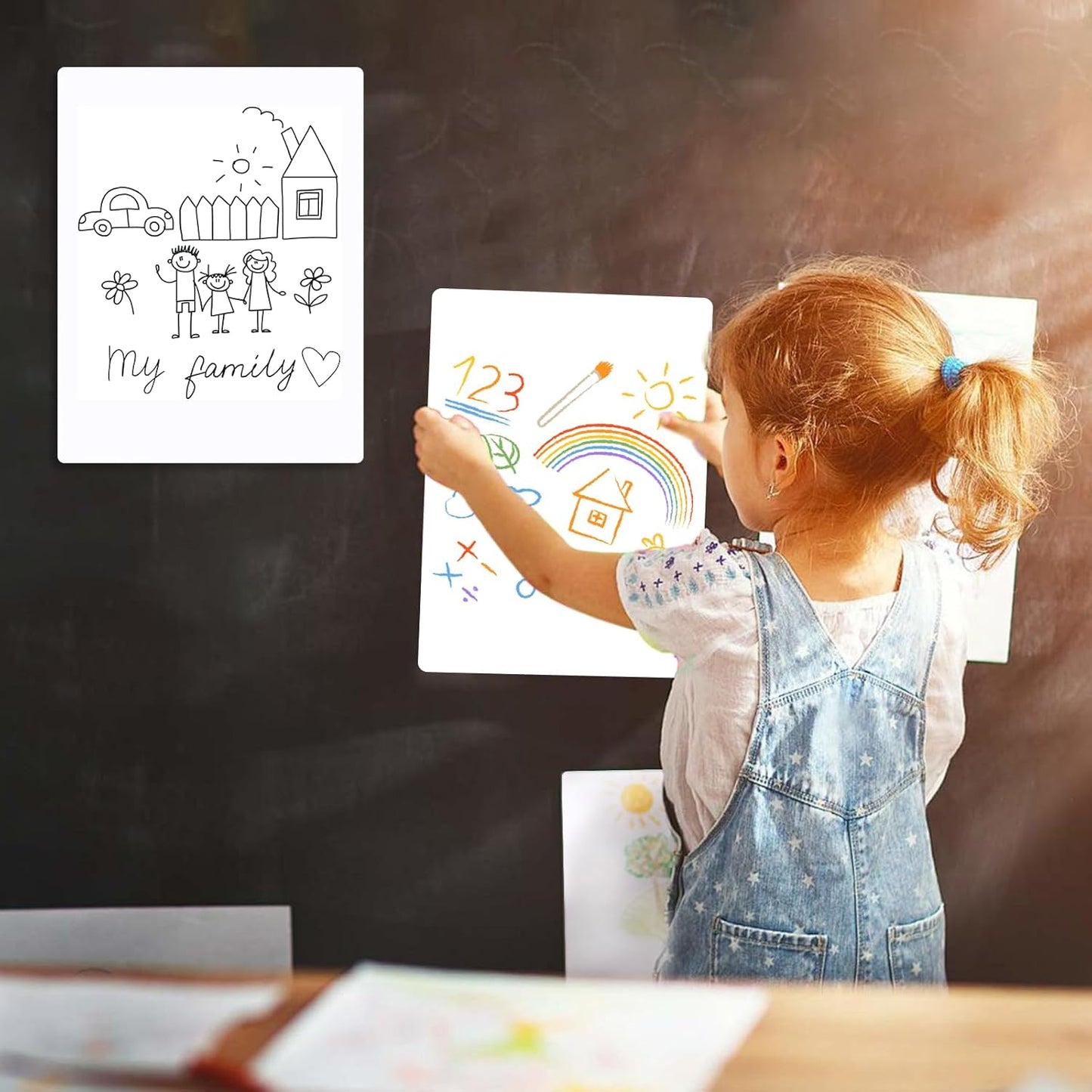 SVNOOC Multi-Use White Board Dry Erase Board Stickers for Wall Refrigerator Door Home Office Classroom, Reusable Lapboards, 8.5x11 inches, 3 Pack