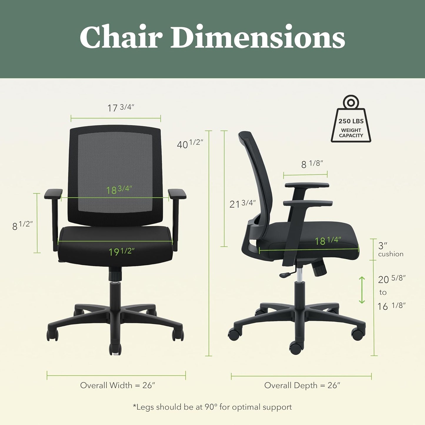 HON Torch Ergonomic Mid-Back Office Chair, Comfortable Fabric Seat Home Office Task Chair, Tilt-Tension Recline Control, 360 Rolling Swivel, Sculpted Fixed Arms