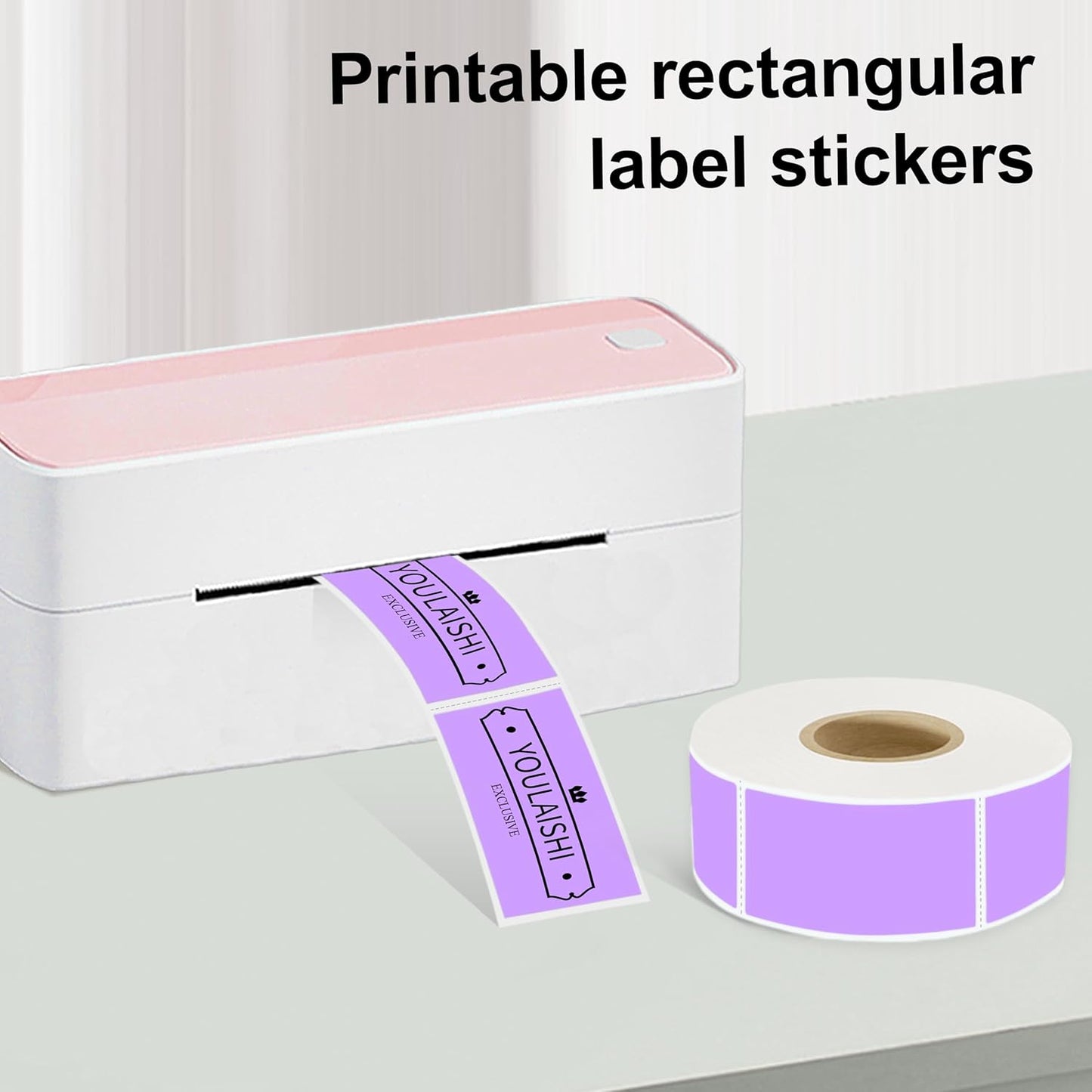 1X2 inch Label Stickers Roll for Thermal Printer 500PCS Colored Removable Freezer Labels Waterproof Blank Sticker Labels to Write on for Food Containers and Jars, Light Purple
