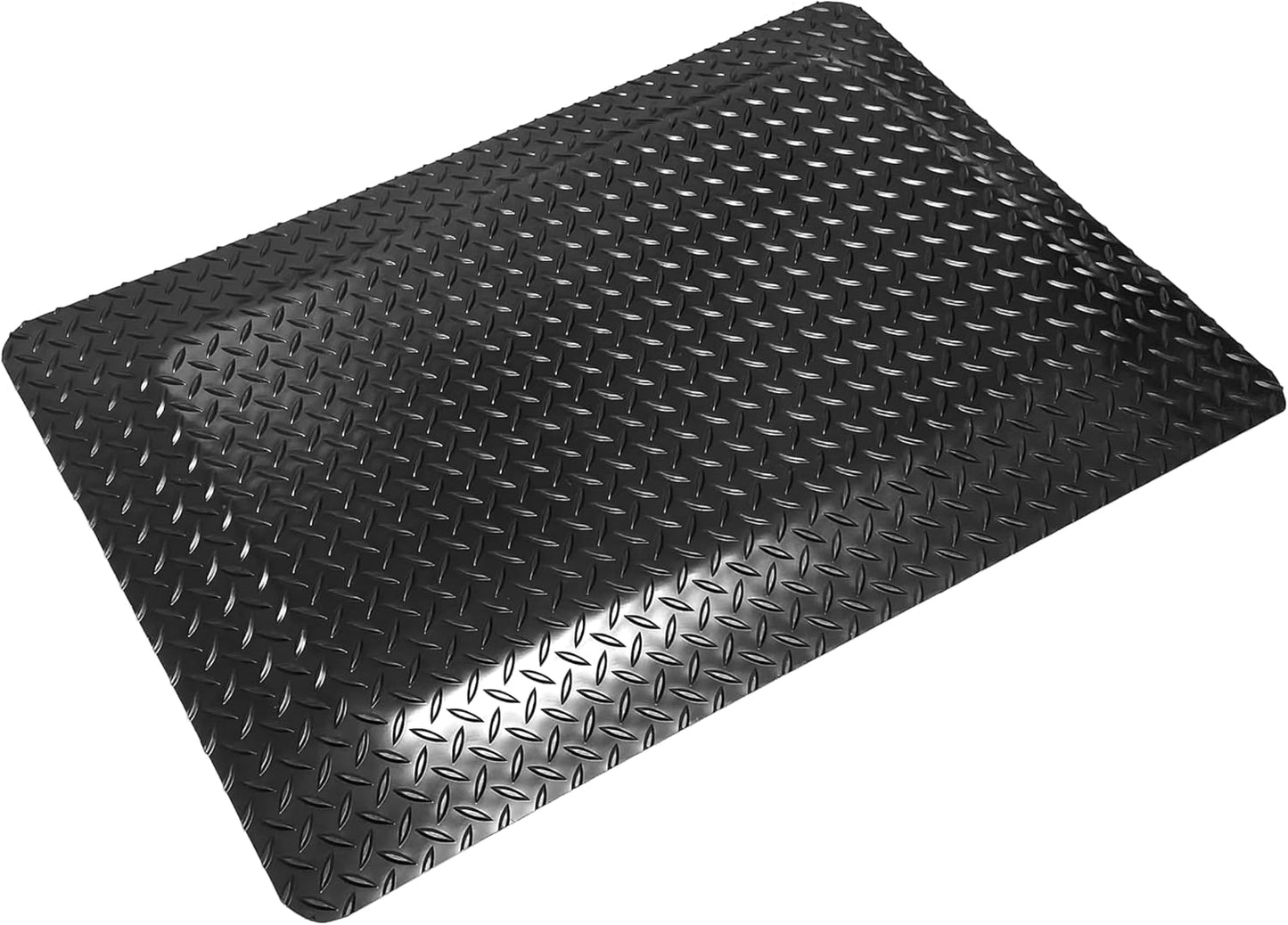 Rhino Mats, American Classic Diamond Anti-Fatigue Mats, Industrial Ergonomic Comfort Standing Mat for Work, Home, Garage, Office, Kitchen or Anywhere (Black 9/16" Thick, 2 FT. x 15 FT.)