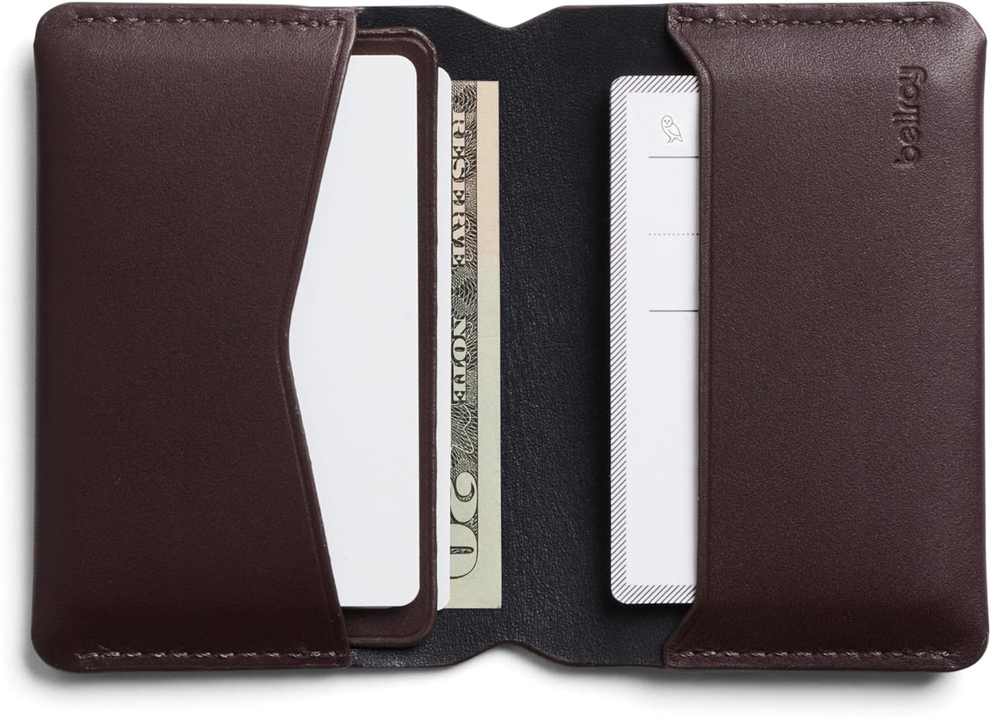 Bellroy Under Cover (slimline leather card wallet/holder with card storage, quick access slot, plus space for folded bills) - DeepPlum