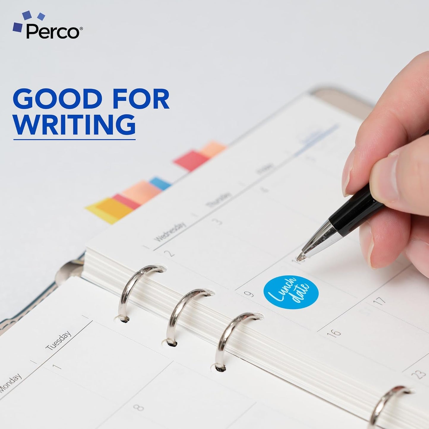 Perco Light Blue 1-Inch Perforated Circle Dot Sticker Labels — 10 Rolls, 10,000 Round Stickers — with Permanent Adhesive for Inventory Management, Color Coding, Garage Sales, Crafts—Made in USA