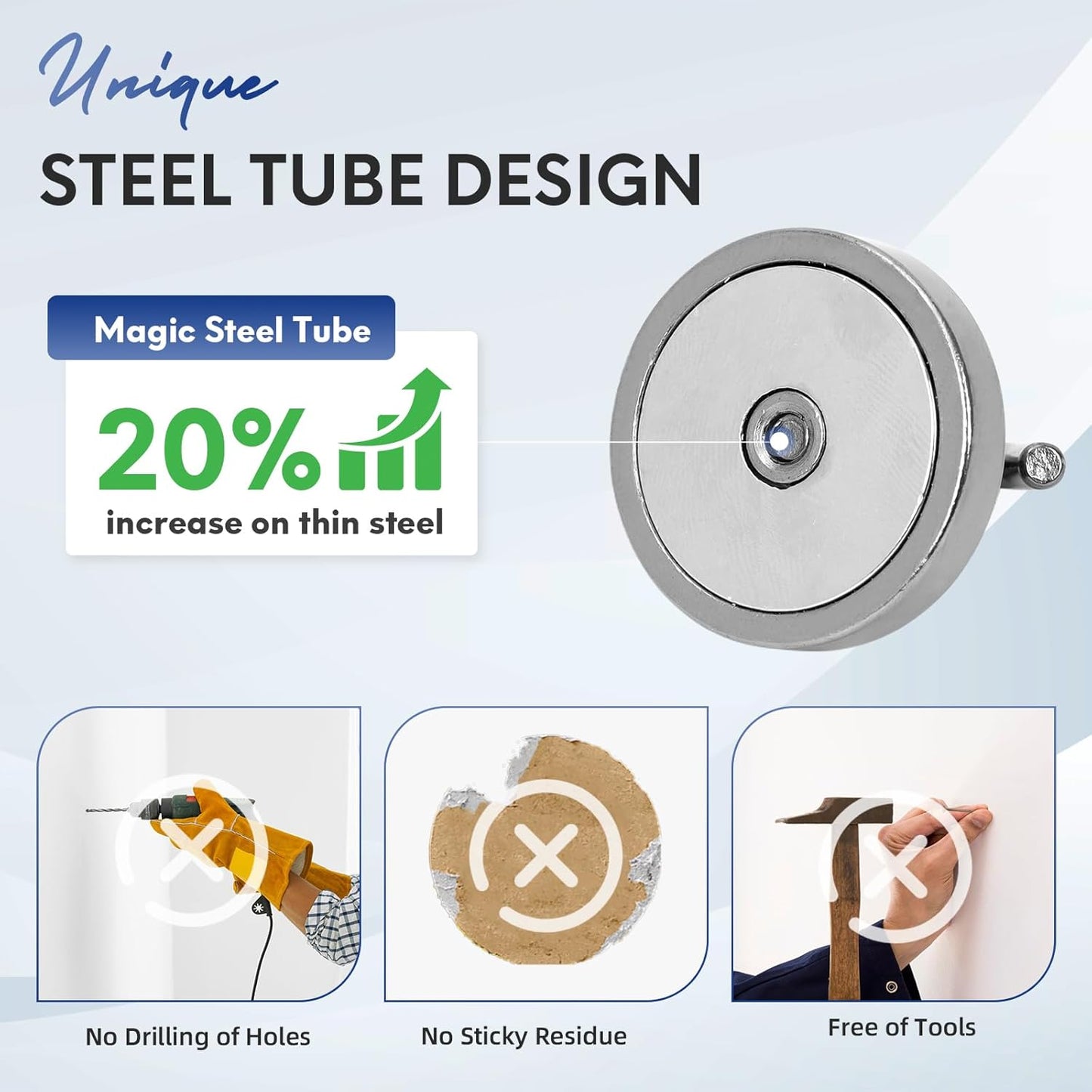 Neosmuk Magnetic Hooks, Heavy Duty 170lb Strong Magnets for Cruise Cabins, Ship Essentials, Large Metal Hooks for Hanging on Fridge(Gunmetal,Pack of 4)