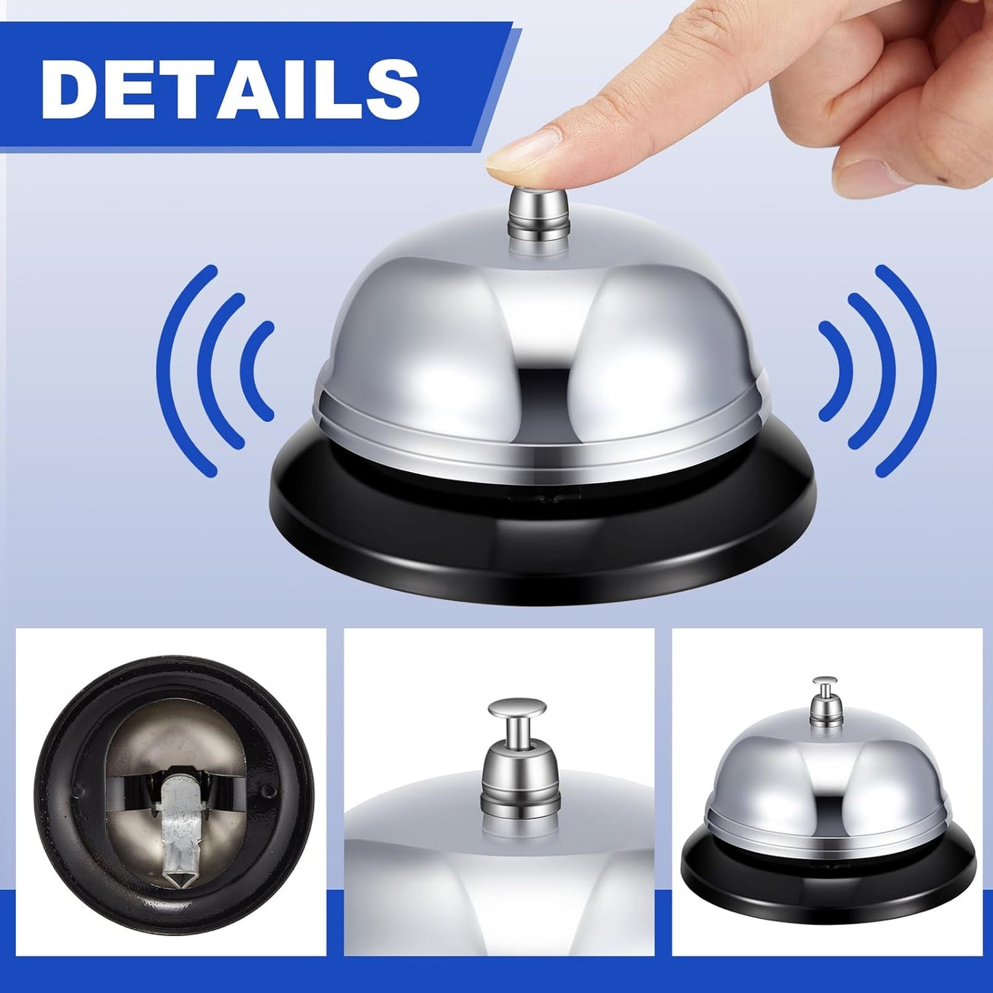 Desk Bell for Service and Please Ring Sign 2" x 8" Acrylic No Receptionist Sign Call Ring Bell for Office Hotel Restaurant Counter Reception Area