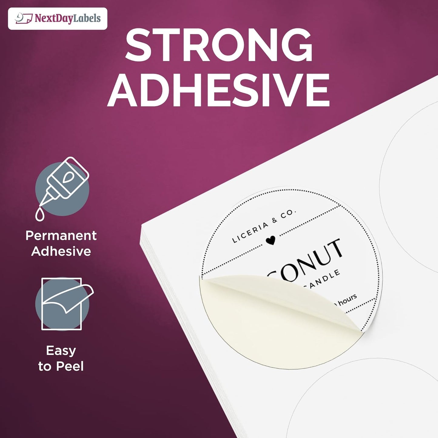 NextDayLabels - 1.5 Inch Round Labels - Matte White Blank Laser/Inkjet Printer Stickers (500 Sheets, 30 Per Sheet, 15000 Circle Stickers)