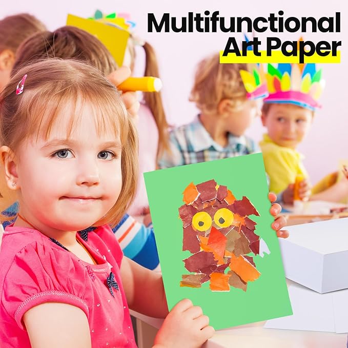 Harloon 500 Sheets Construction Paper Bulk Heavyweight A4 Size Thick Construction Paper Cardstock for DIY Craft Supplies(180 Gsm,Multi Colors)