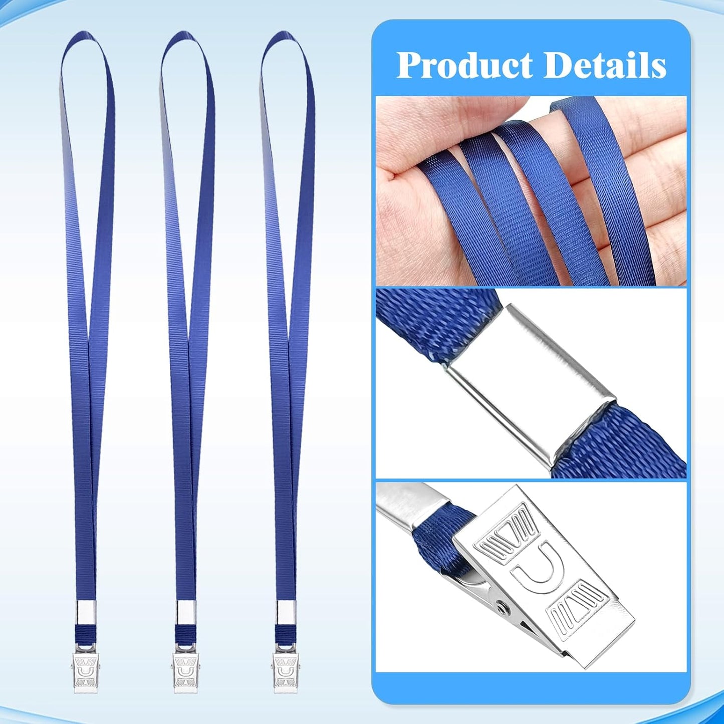 Lanyards for Id Badges,100 Packs Lanyard Bulk with Flat Badge for Name Tag Lanyard ID Holder