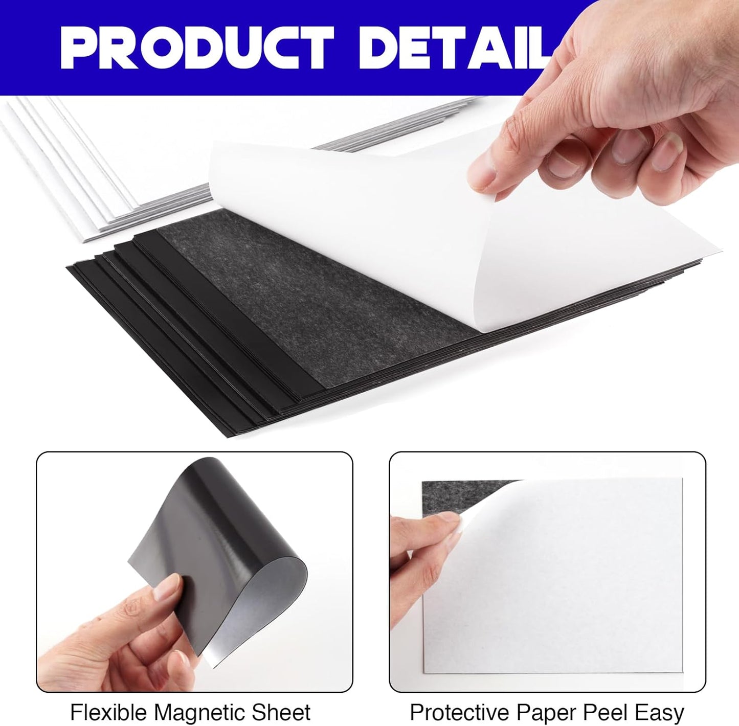 8X10 Picture Magnetic Sheets (Pack of 18),Cuttable Shaped Photo Magnet Sheets with Self Adhesive for Home/Classroom/Office