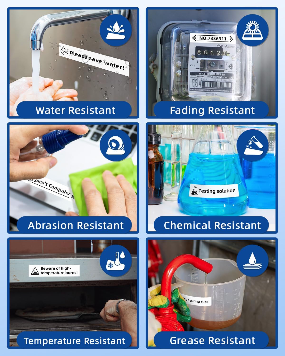 Label KINGDOM TZe-241 18mm Label Maker Tape Compatible with Brother PTouch, TZ Tape 18mm 0.7" Laminated White for Label Maker PT-D410 D400 PT-D600 PT-D610BT, 5 Pack