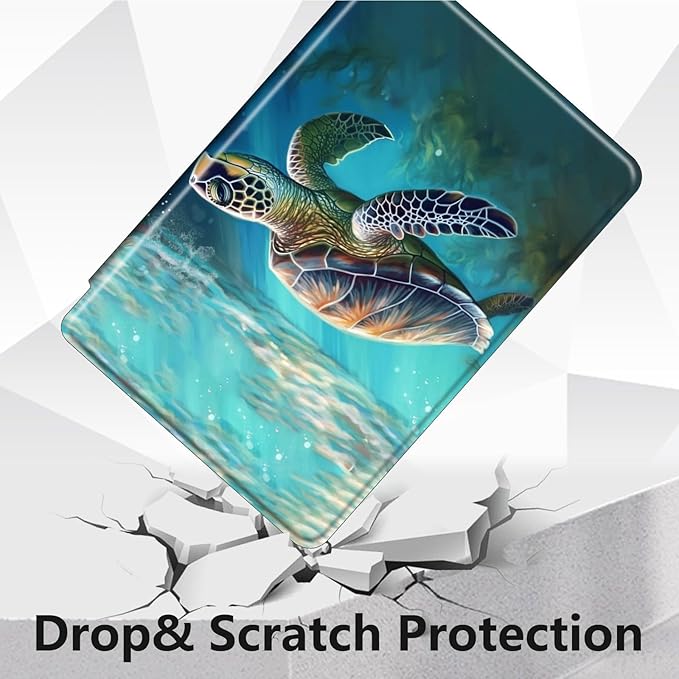 for Amazon Kindle Fire Max 11 Case (13th Generation, 2023 Release) 11",Mxfdegf 360 Degree Swiveling Stand Protective Cover with Auto Sleep/Wake,for All-New Fire 11 Max Tablet,Sea Turtle
