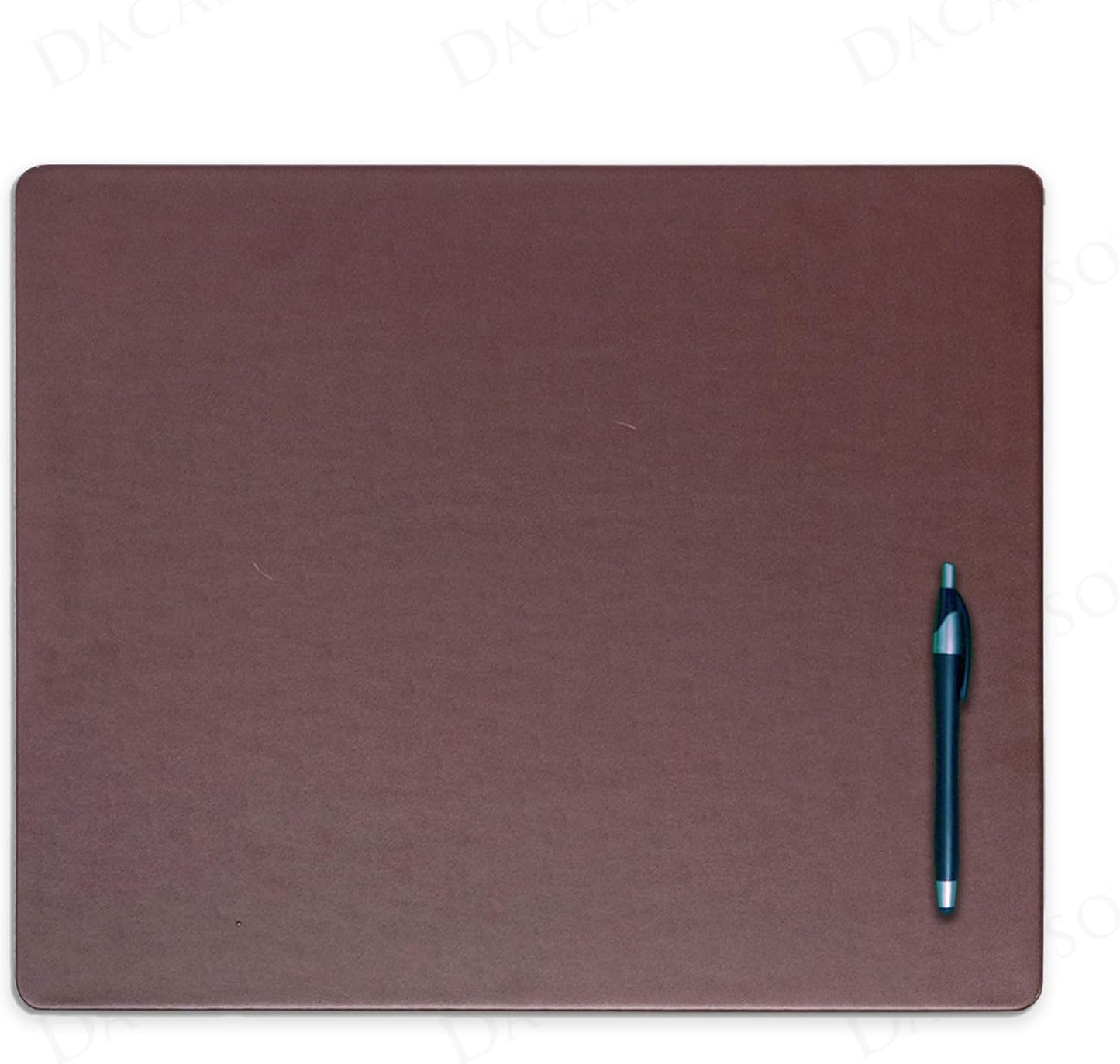 Dacasso 20" x 16" Brown Leatherette Luxury Conference Pad - Faux Leather Desk Blotter for Writing - Boardroom Organization & Executive Table Decor