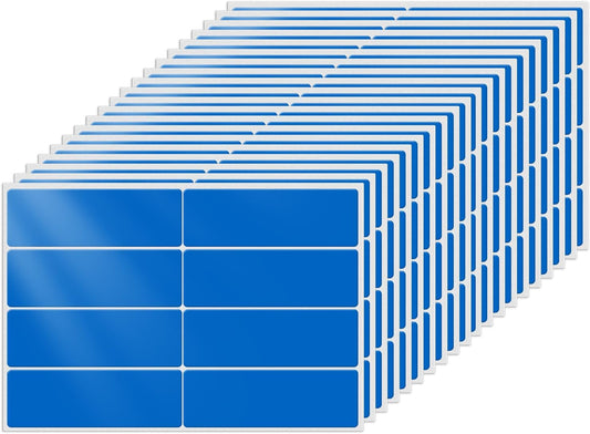 Rectangle Label Stickers 3×1 Inch Vinyl Removable Blue Sticker Waterproof Writable File Folder Moving Labels for Boxes Home Office Labeling 160 PCS