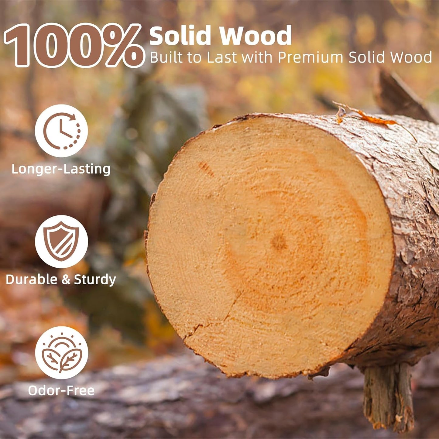 Uniclinens Coat Rack Freestanding Solid Wood Coat Tree Standing with 8 Hooks, Coat Rack Stand Creative Tree Branch-Look (Teak)