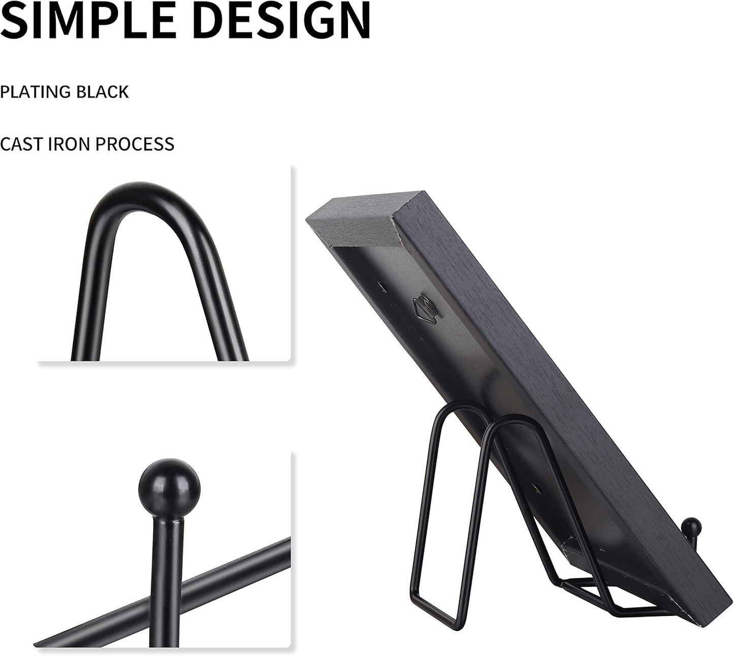 Decolore 5 Pack 3 Inch Small Easel Metal Display Stands - Black Iron Plate Holder for Picture, Decorative Plate, Book, Photo, Artistic Work (5 pcs)