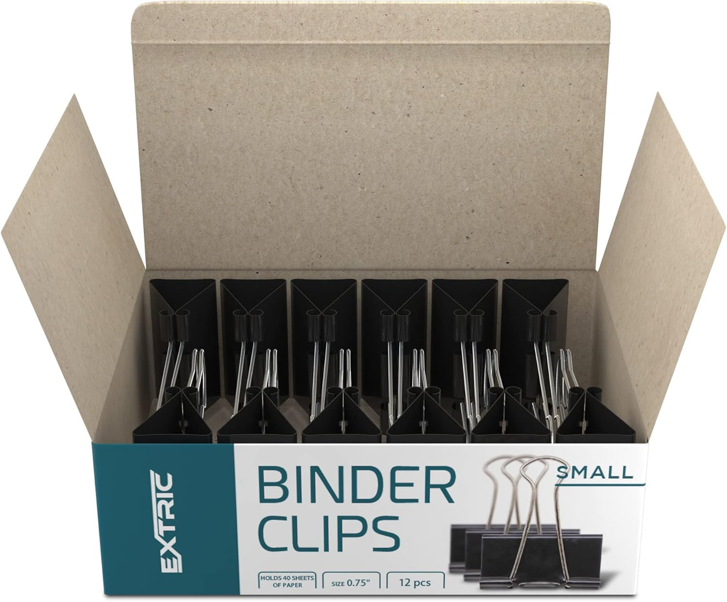 Binder Clips - 60 Pack Small Black Paper Clamps, 0.75 Inch, Holds 40+ Pages, File Clip for Home, Office and School Supplies