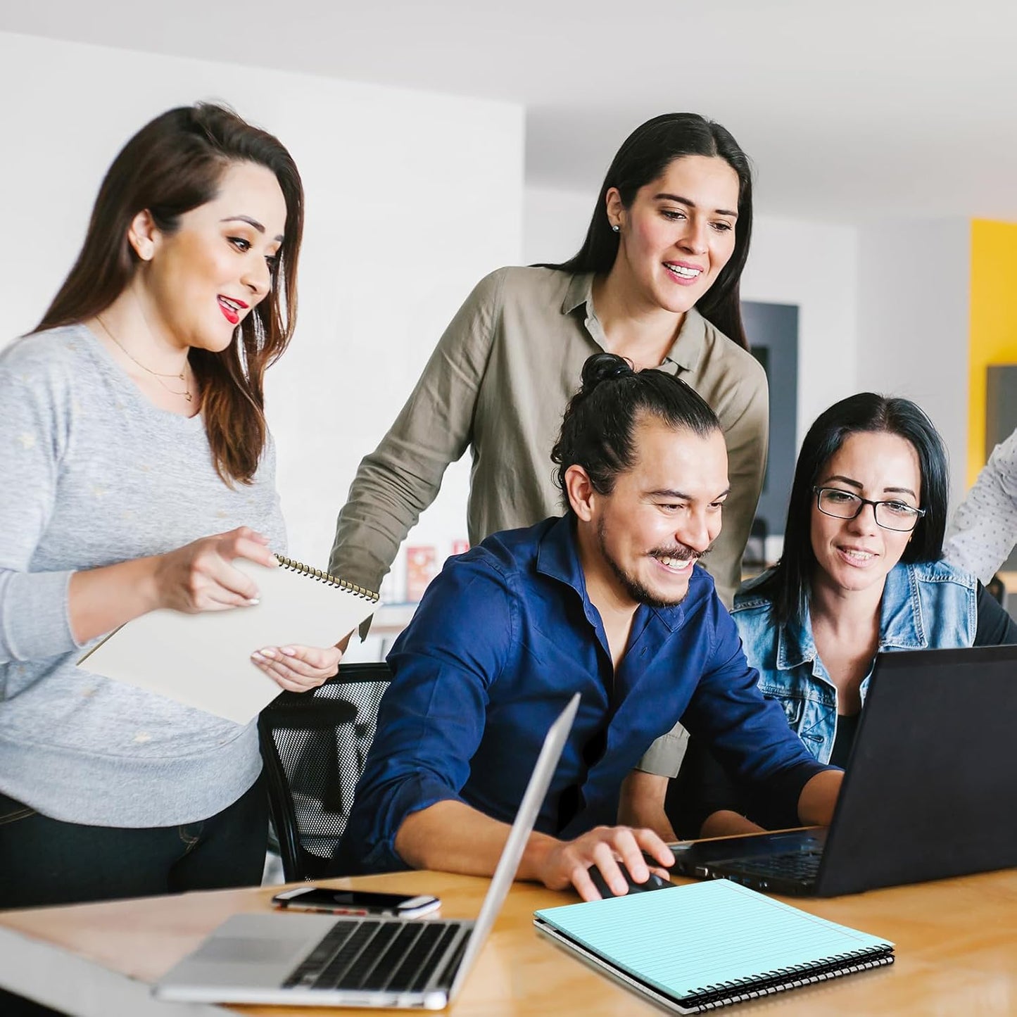 6 Pcs Legal Pad Top Spiral Bound Notebook 70 Sheets Wirebound Notepad Double Sided Ruled Memo Steno Pad with Stiff Back Cover for Business(8.5 x 11 Inches,No Holes,6 Colors)