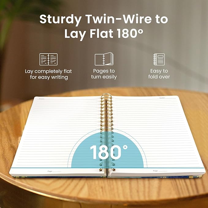 Lined Spiral Notebook Journal for Work, 300 Pages Thick B5 (7.1"x10") College Ruled Journal for Women & Writing, Hardcover Notebook for Note Taking, Perfect for Office Home School, Color Splash