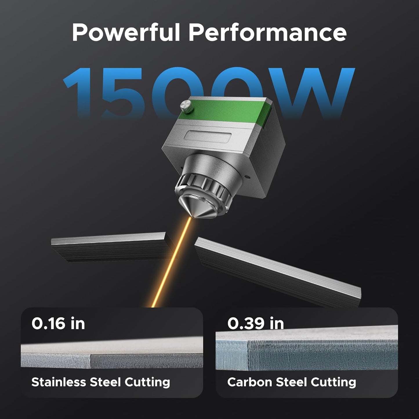 OMTech 1500W Fiber Laser Cutter, 23.6 x 23.6 in. Semi-Enclosed Fiber Laser Cutting Machine with Built-in Water Chiller & External Exhaust Fan, Metal Laser Cutter for DIY Craft Projects Metalworking