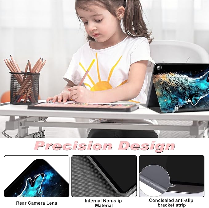 for Amazon Kindle Fire Max 11 Case (13th Generation, 2023 Release) 11",Slim Lightweight Smart Shell Stand Cover with Auto Wake/Sleep for All-New Fire 11 Max Tablet,Blue Wolf Howling