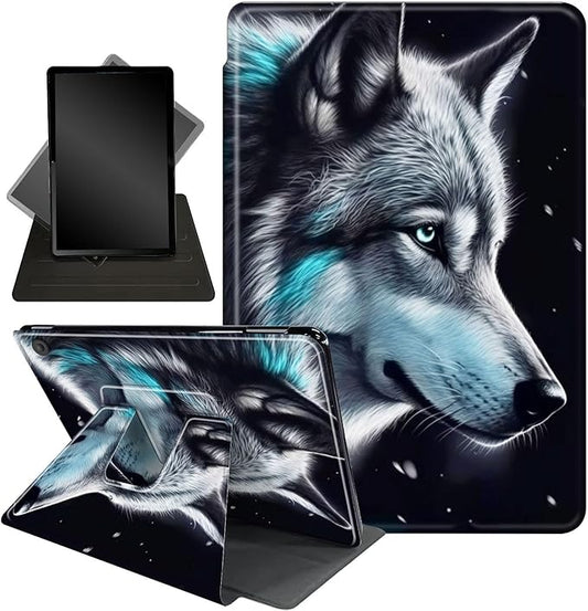 for Fire HD 10 Tablet Case 11th Generation 2021 and Amazon Fire HD10 Plus Case 10.1", 360 Degree Rotating Stand Smart Protective Case,for Fire HD 10 2021 Tablet,Starry Sky Wolf