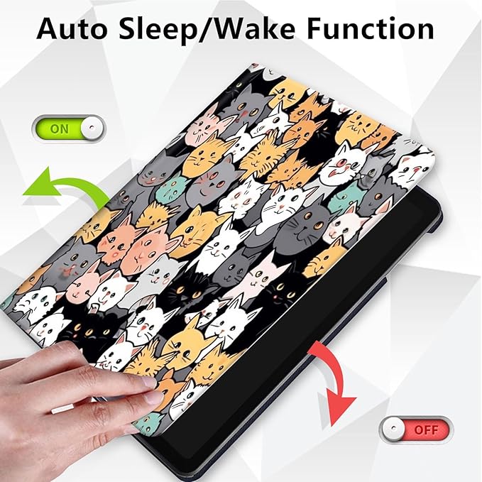 for Kindle Fire 7 case 2019 2017 Release 9th 7th Generation,360 Degree Rotating Stand Smart Protective Cover Case for Amazon fire 7 Tablet 9th/7th Generation,Cute Cat