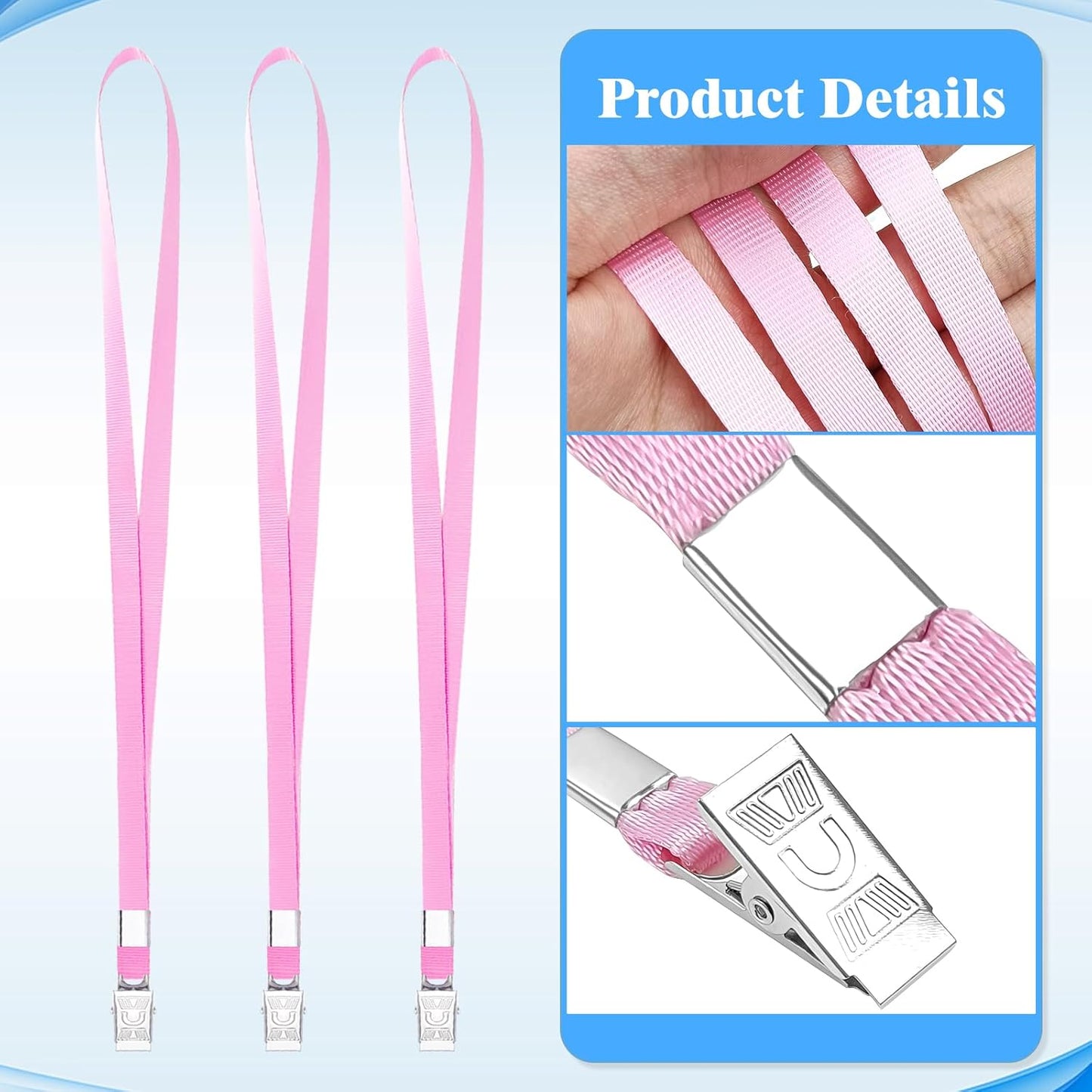 Lanyards for Id Badges,100 Packs Lanyard Bulk with Flat Badge for Name Tag Lanyard ID Holder