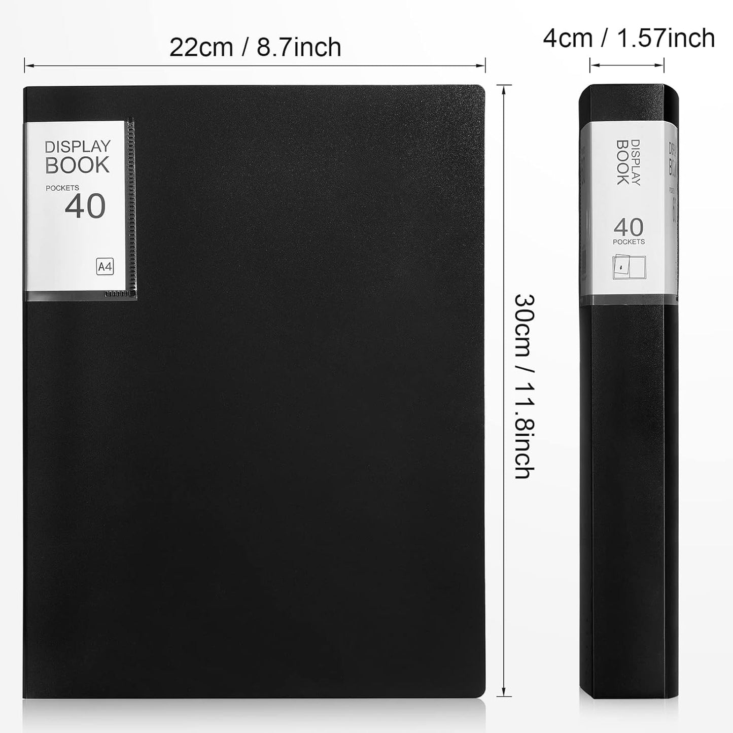 Marspark 6 Pcs Binder with Plastic Sleeves Large 8.5" x 11" Display Presentation Book 40 Pocket 80 Pages Art Portfolio Folder Clear Sheet Protector for Photo Document (Black)