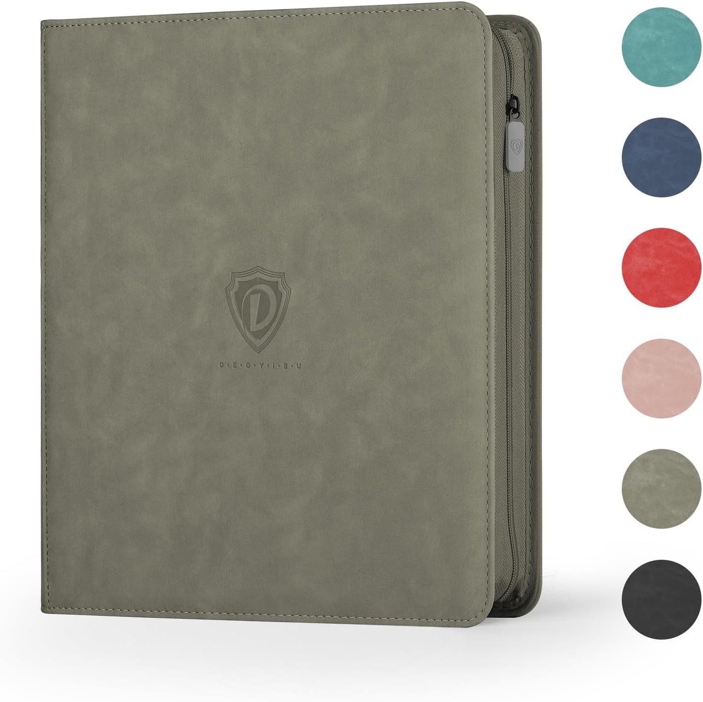 Trading Card Binder with Zip,12 Pockets Card Binder,720 Double Sided Pocket Card Collection Binder,Card Album Card Folder for MTG,TCG,Sports Cards,Game Cards,Grey