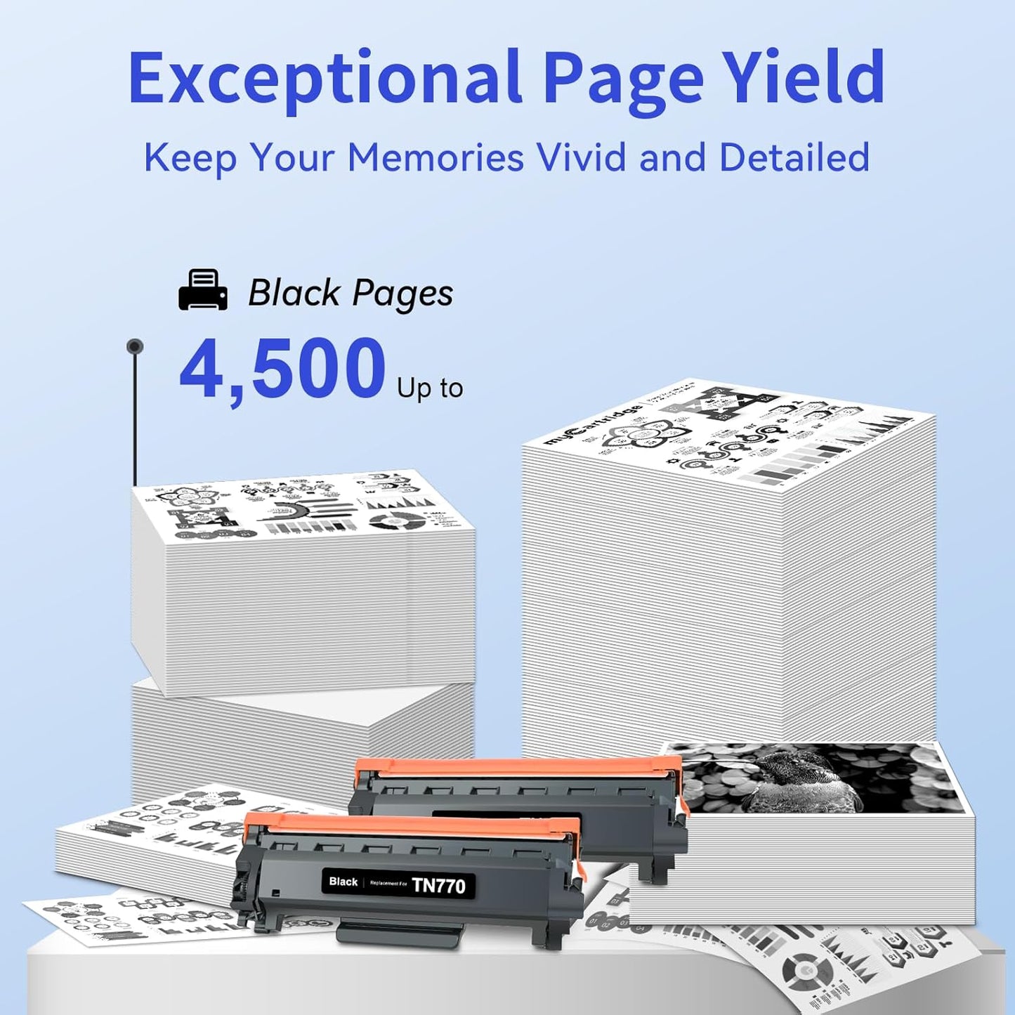 myCartridge Compatible Toner Cartridge Replacement for Brother TN770 TN-770 Toner Use for Printer MFC-L2750DW L2750DWXL HL-L2370DW L2370DWXL Toner Cartridge 4,500 Page Super High Yield