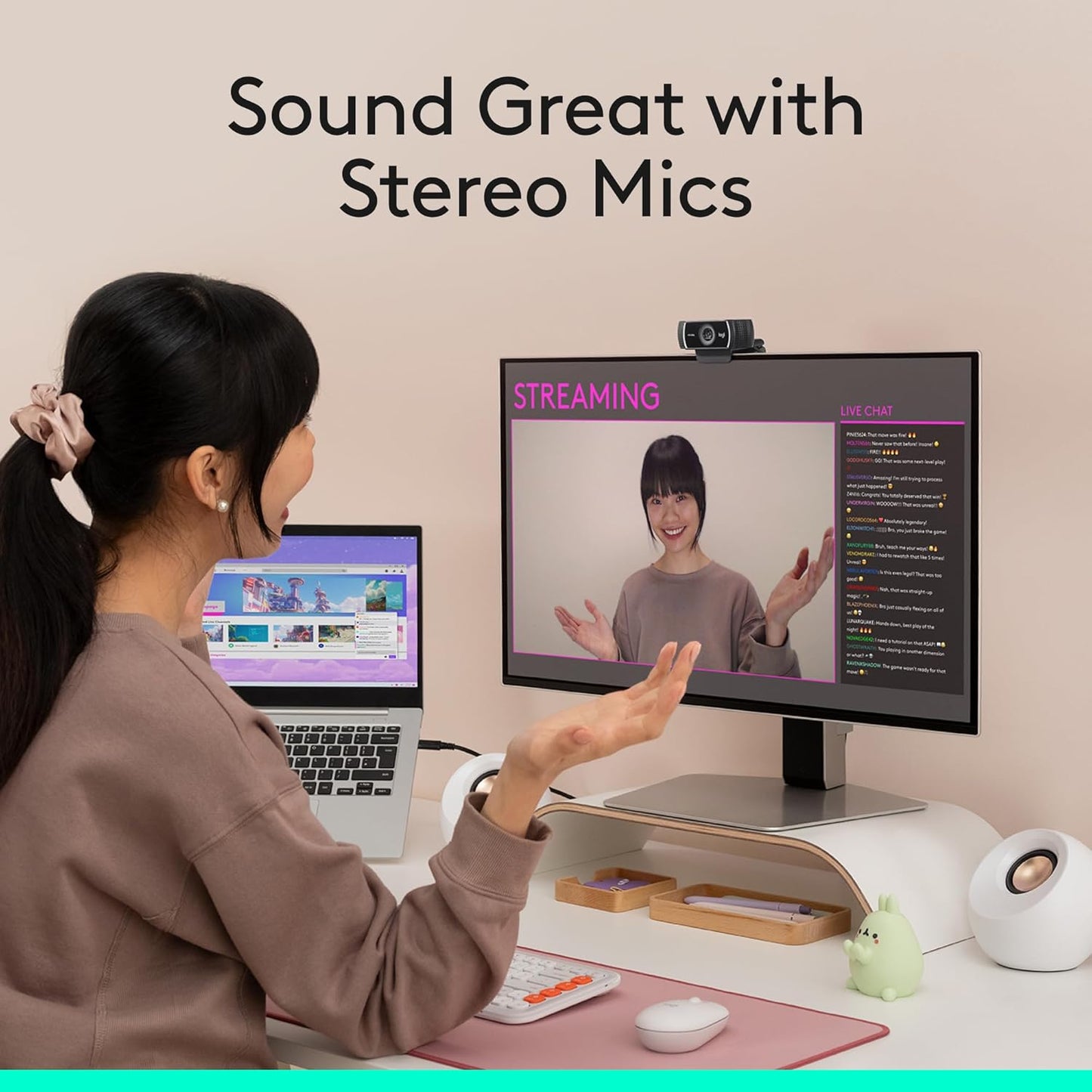 Logitech C922x HD Pro Webcam, Full HD 1080p/60fps Video, Clear Audio, HD Light Correction, PC Camera Webcam, Works with Skype, Zoom, Mac, Tablet - Black