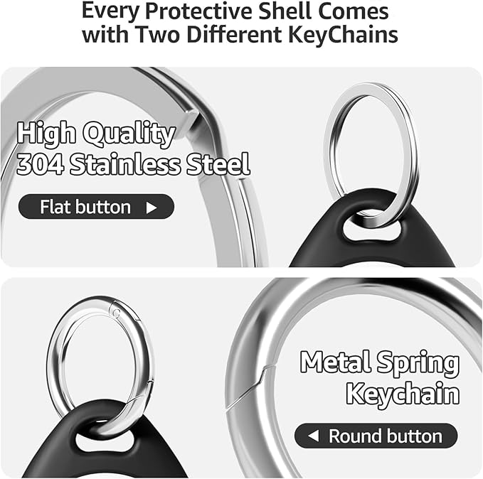 for AirTag Holder for Apple - 4 Pack for Air Tag Case, Waterproof Protective Cover with Secure Keychain Loop [Fit Tightly Design] [Hold Securely] GPS Tracker Accessories,Black/Orange/Blue/Red