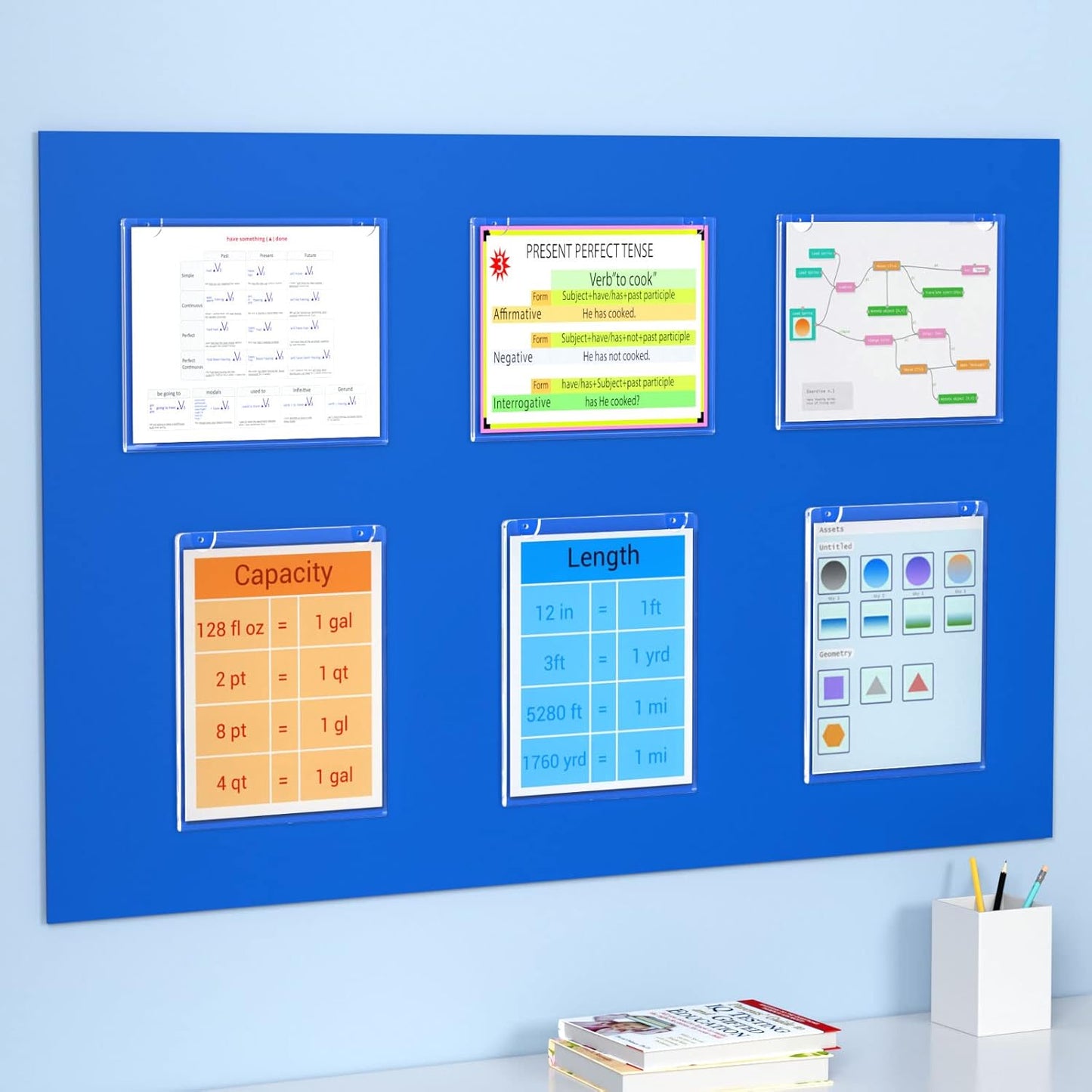 NIUBEE 12-Packs Acrylic Wall Sign Holder 8.5x11 Horizontal, Clear Plastic Picture Frames , Wall Mounted Design.