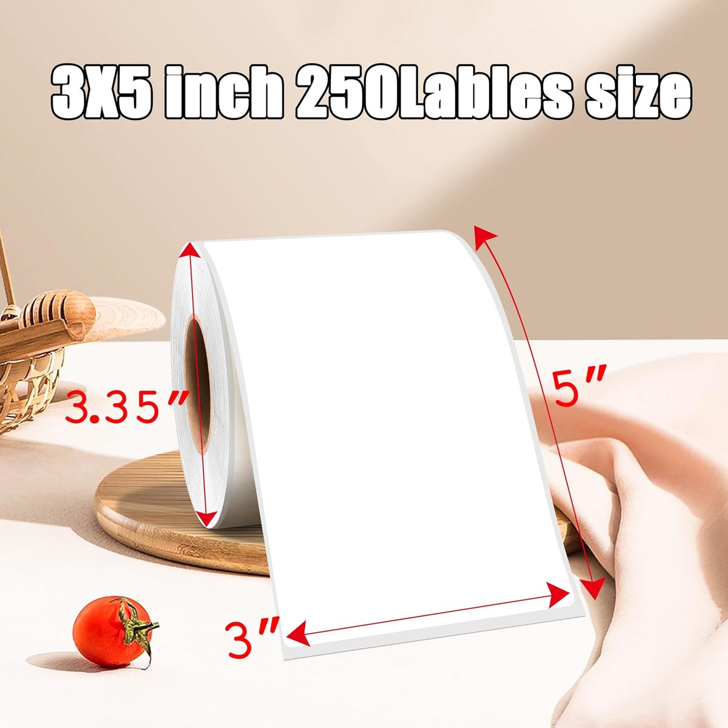 3 x 5 Inch 250Pcs Rectangle Color Coding Stickers,Strong Adhesion Easy to Write Label for Moving,Box Organization,Inventory,Business,White