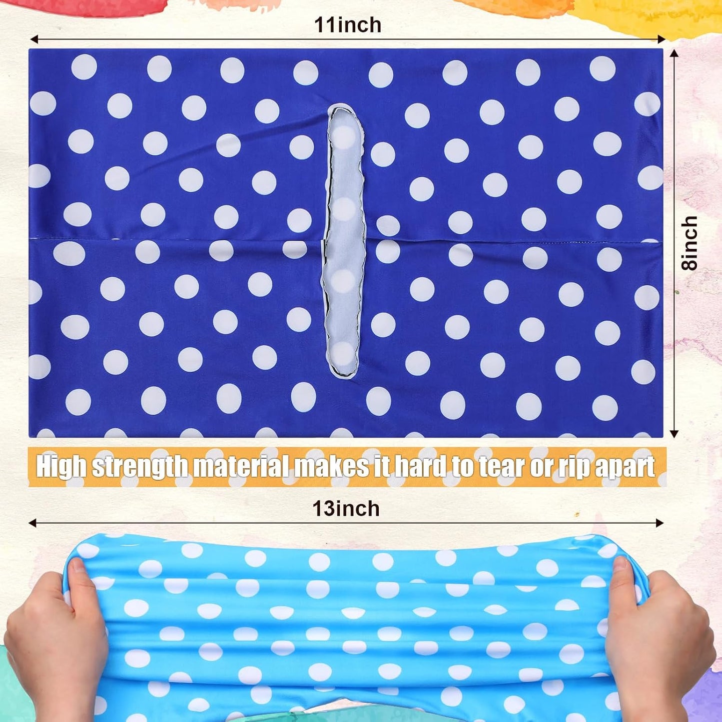 Yexiya 6 Pcs Stretchable Book Cover Jumbo Fabric Book Covers Colorful Pattern Book Protector Washable Reusable Protective Textbook Cover for Hardcover Textbooks up to 9 x 11 in (Dot Pattern)