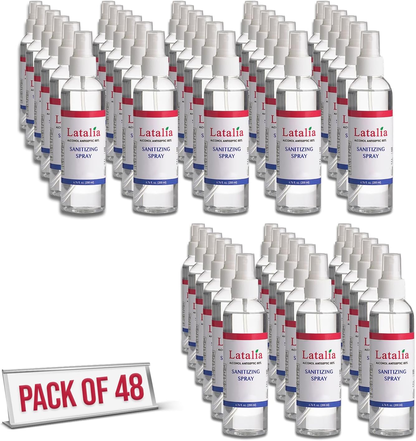 Hand Sanitizer Spray - Pack of 48 Unscented Spray Hand Sanitizer for Handsl (6.67 fl. oz)