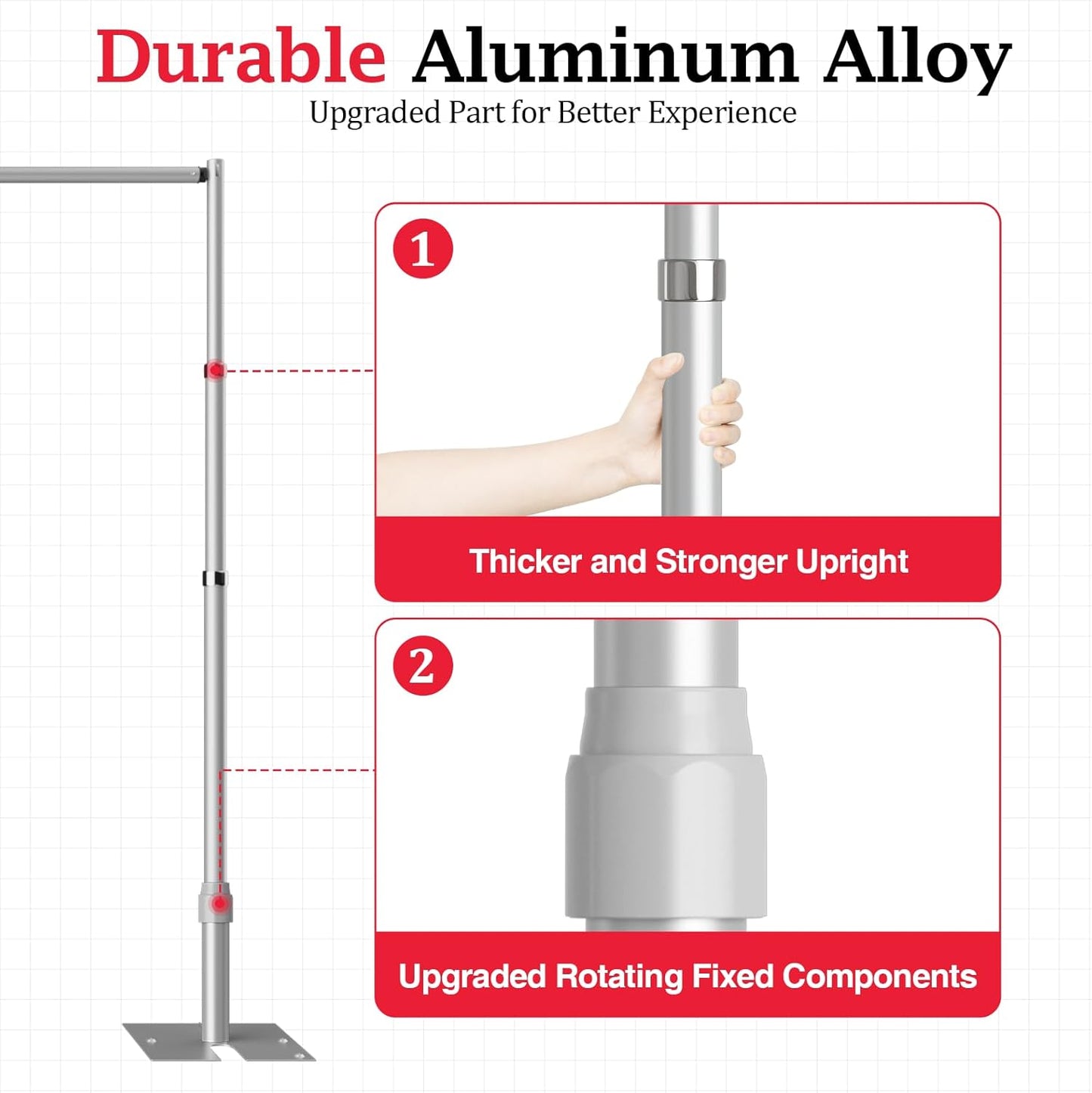 EMART Backdrop Stand Heavy Duty 12ftx20ft, Adjustable Pipe and Drape Photo Background Support Kit, Metal Frame with Flat Base for Wedding Birthday Party Banquet Decorations