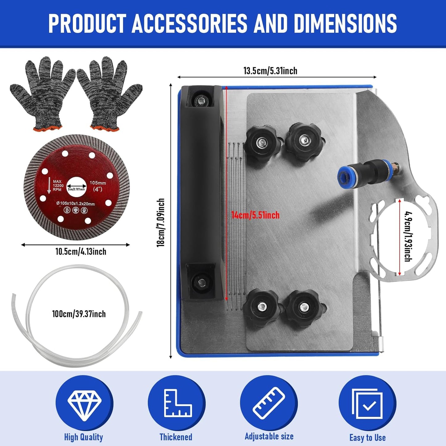 45 Degree Tile Chamfering Tool, Angle Grinder Stand Tile Cutter Tool Attachment for Tile 45 Degree Chamfer Cutting, 100-Type Universal Tile Chamfering Stand Type Angle Grinder