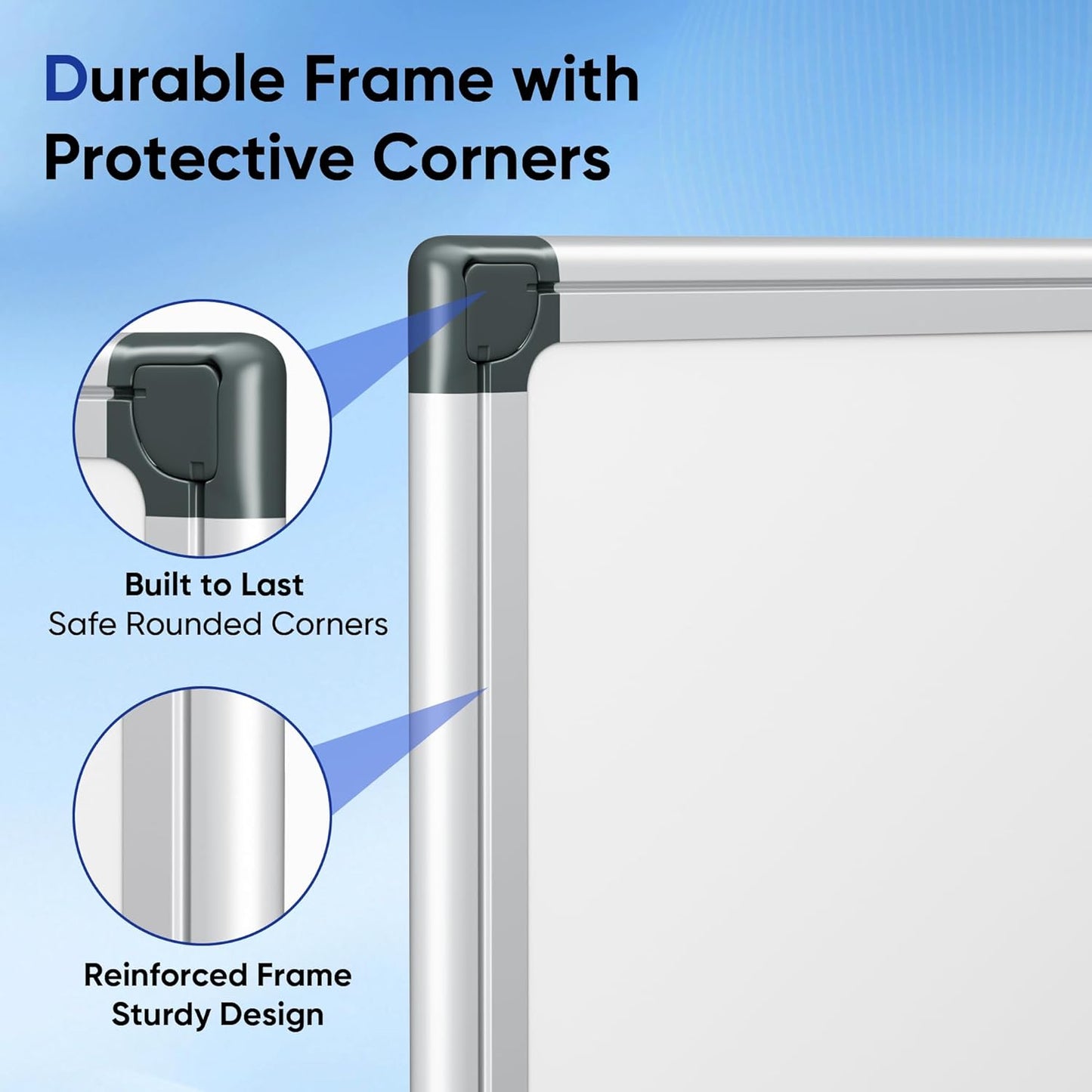 Dry Erase Board, 36 × 24 inches, Magnetic White Board for Wall, Silver Aluminium Frame, White Board Dry Erase for Kids, Students, Office, Kitchen- Includes Markers, Magnets & Eraser