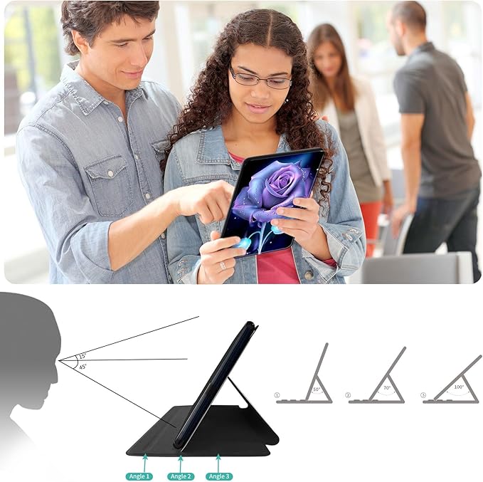 for Kindle Fire 7 case 2019 2017 Release 9th 7th Generation,360 Degree Rotating Stand Smart Protective Cover Case for Amazon fire 7 Tablet 9th/7th Generation,Tree Sunset