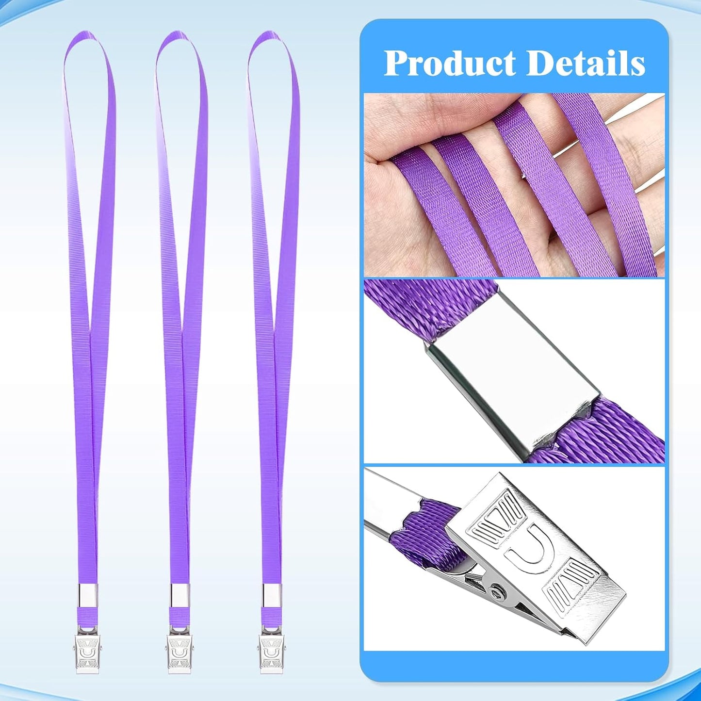 Lanyards for Id Badges,100 Packs Lanyard Bulk with Flat Badge for Name Tag Lanyard ID Holder