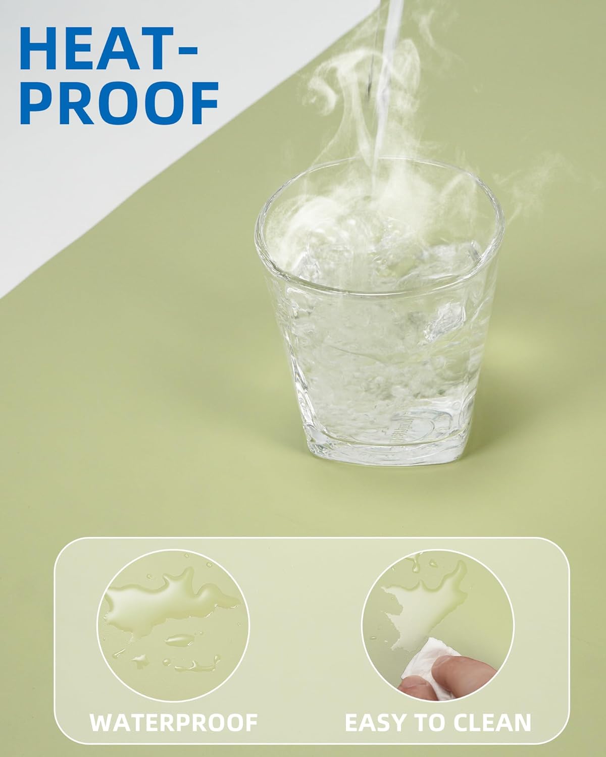 Leather Desk Pad Protector,Mouse Pad,Office Desk Mat, Non-Slip PU Leather Desk Blotter,Large Desk mat,Waterproof Keyboard mat for Office/Home/Decor (Olive Green,48" x 17")