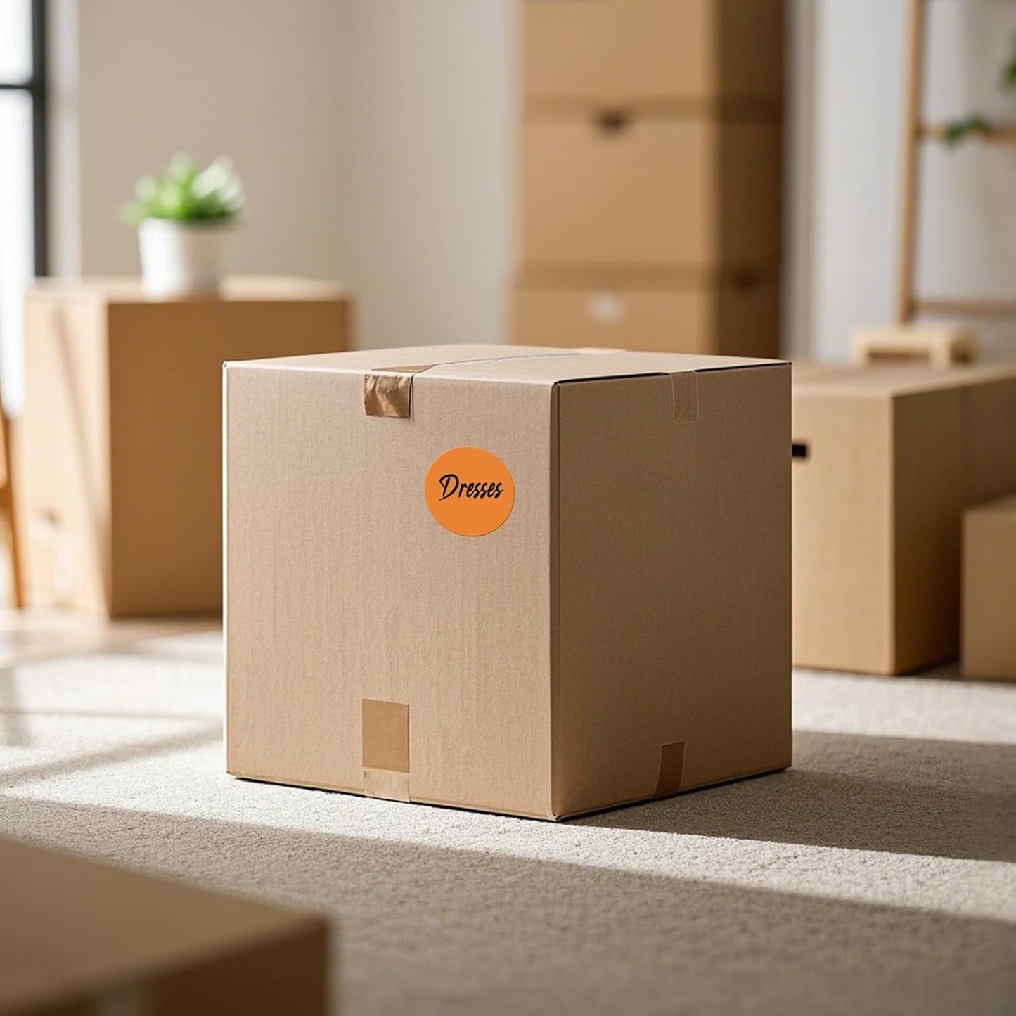 500 PCS Round Stickers 3 Inch Vinyl Orange Colored Dot Sticker Roll Removable Color Coding Circle Floor Labels for Inventory Garage Sale Price Tags