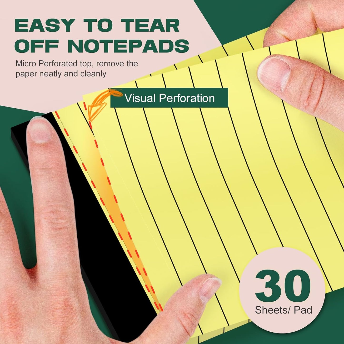 8 Pack Small Note Pads 3x5 In, College Ruled 3 x 5'' Notepads Server Note Pads, Micro Perforated Small Pocket Size Notebook Mini Writing Pads Memo Pads of Lined Paper Notepad Narrow Ruled Scratch Pads