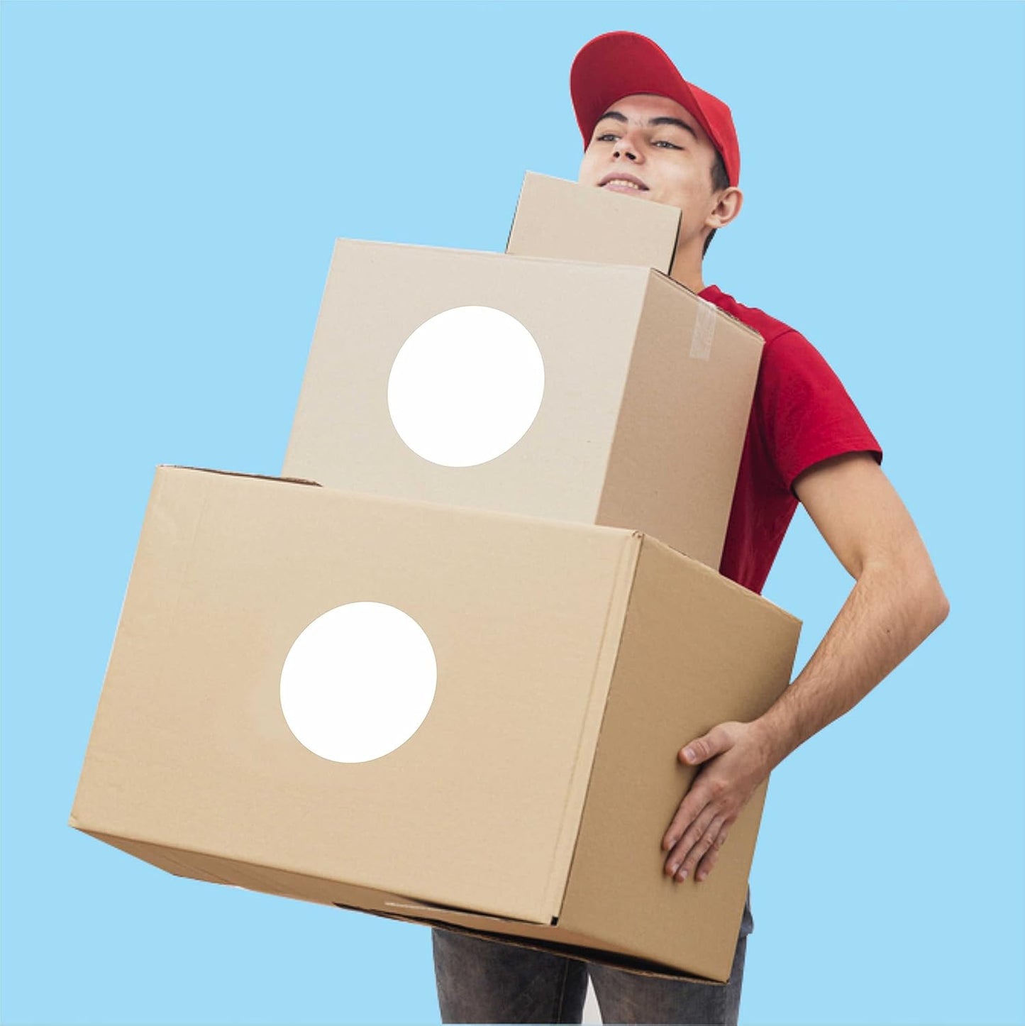 PARLAIM 2" White Round Color-Code Circle Dot Labels on a Roll, 500 Stickers, 2 inch Diameter for Inventory Garage Sale Office School