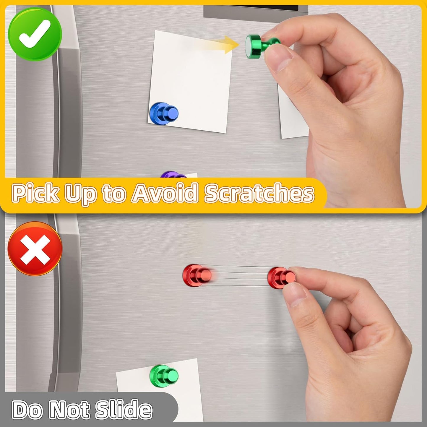 VNDUEEY Magnets for Fridge, Mini Refrigerator Colored Magnets for Whiteboard Classroom Strong Magnetic Push Pins Office Dry Erase Board Cute Decorative Magnetic Clips Heavy Duty Gadgets, 16 Pack